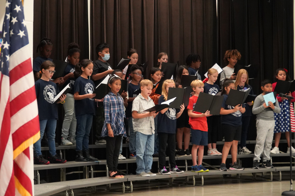 Mitchell Elementary Music Club performing a Veterans Day program