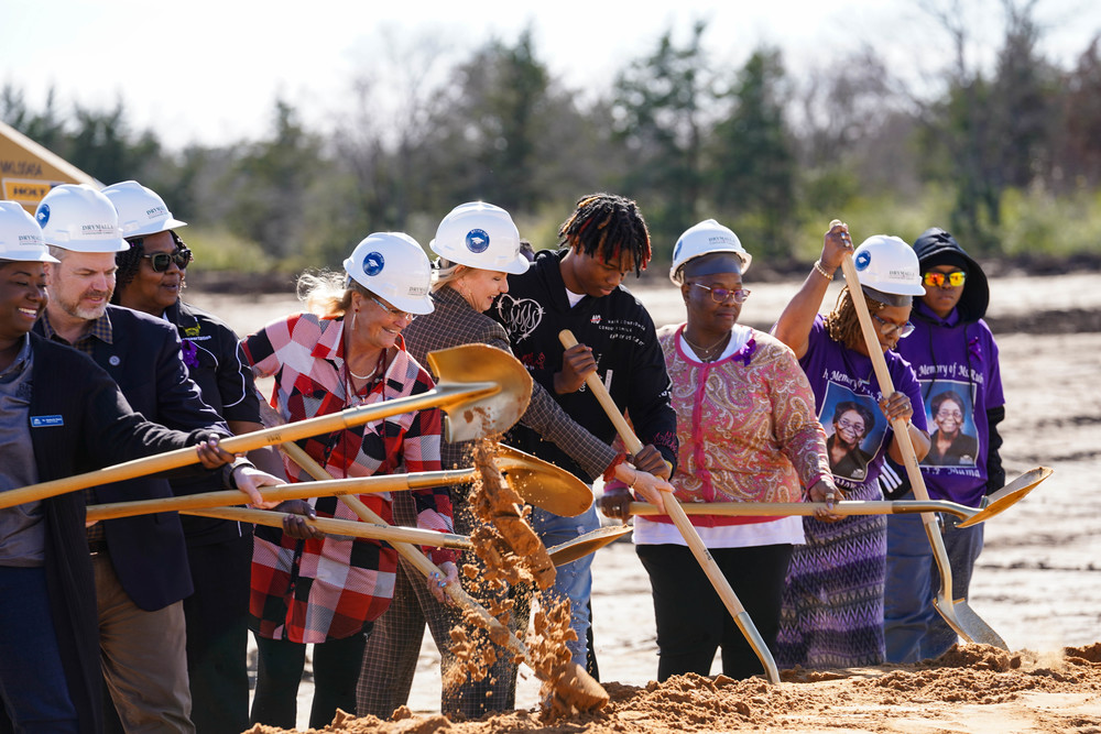 Haliburton family and Bryan ISD board members and employees turn dirt on Haliburton Auxiliary Complex