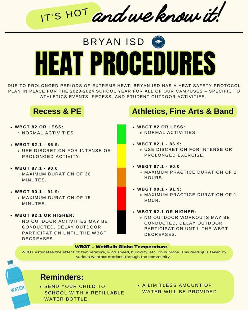 Bryan ISD Heat Procedures Flyer