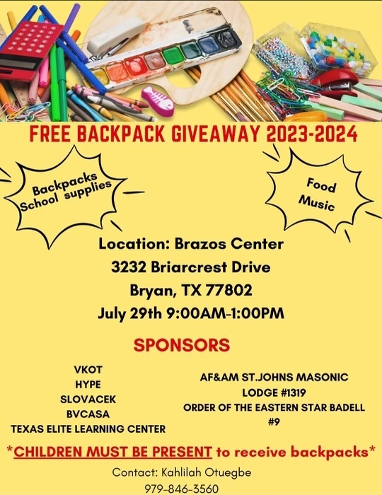Free Backpack Giveaway 2023-2024