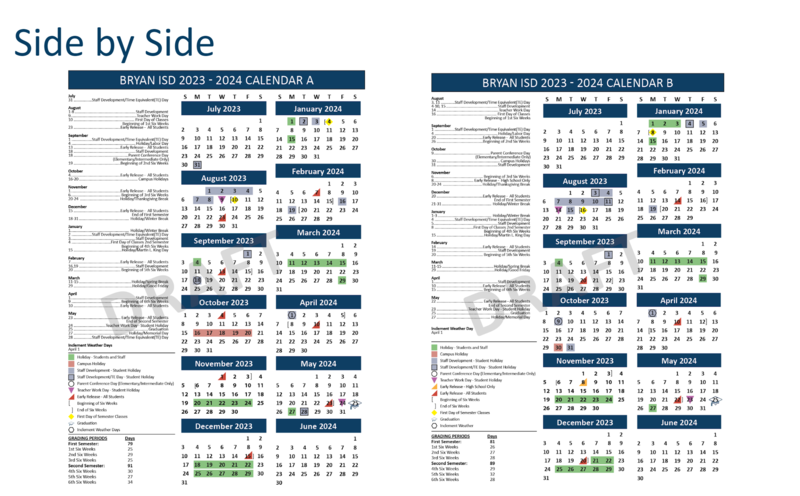 2023-24 Bullard ISD Calendar Approved